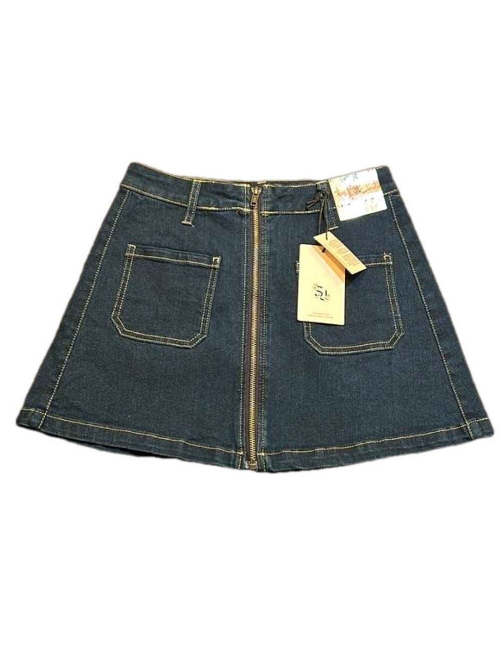 SINCERELY JULES Zip Up Blue Jean Skirt Size 1, NWT!